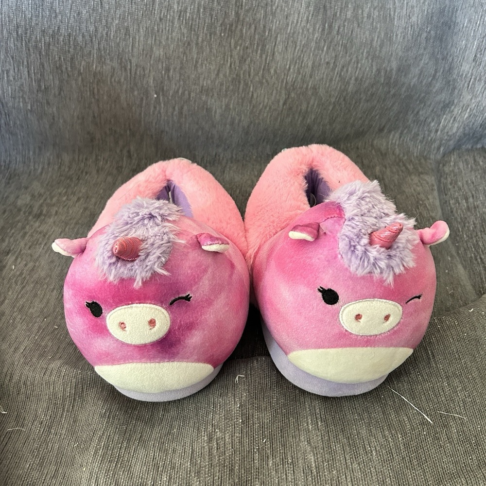 Squishmallows Unisex Kids Unicorn Plush Slip-On Slippers Pink/Purple US 13/1 M